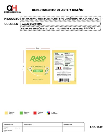 Principal - ADG 1612 Rayo Alivio Manzanilla Sachet 4g